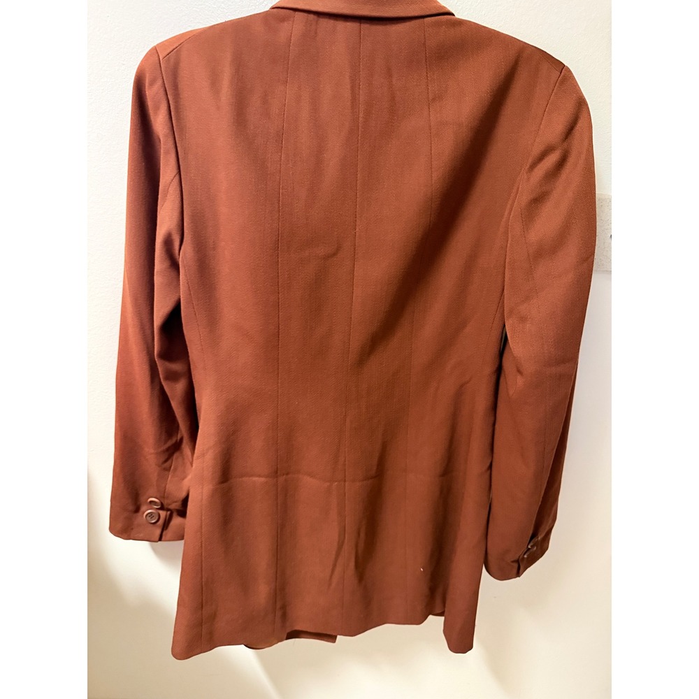 VTG Henri Bendel Italy 100% Wool Womens Brown Double Breasted Blazer‎ Size 6 - Picture 7 of 12